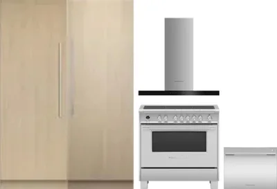 5 Piece Package Includes Refrigerator, Freezer, Range, Hood And Dishwasher